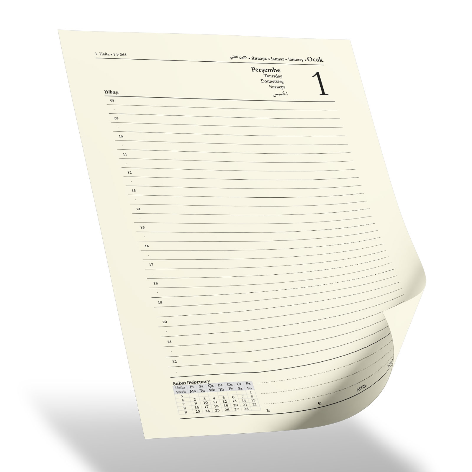 BALGAT SARI TARİHLİ AJANDA (17X24 CM) - Görsel 2