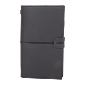 KUĞULU SİYAH TARİHSİZ DEFTER (11,5X20 CM)