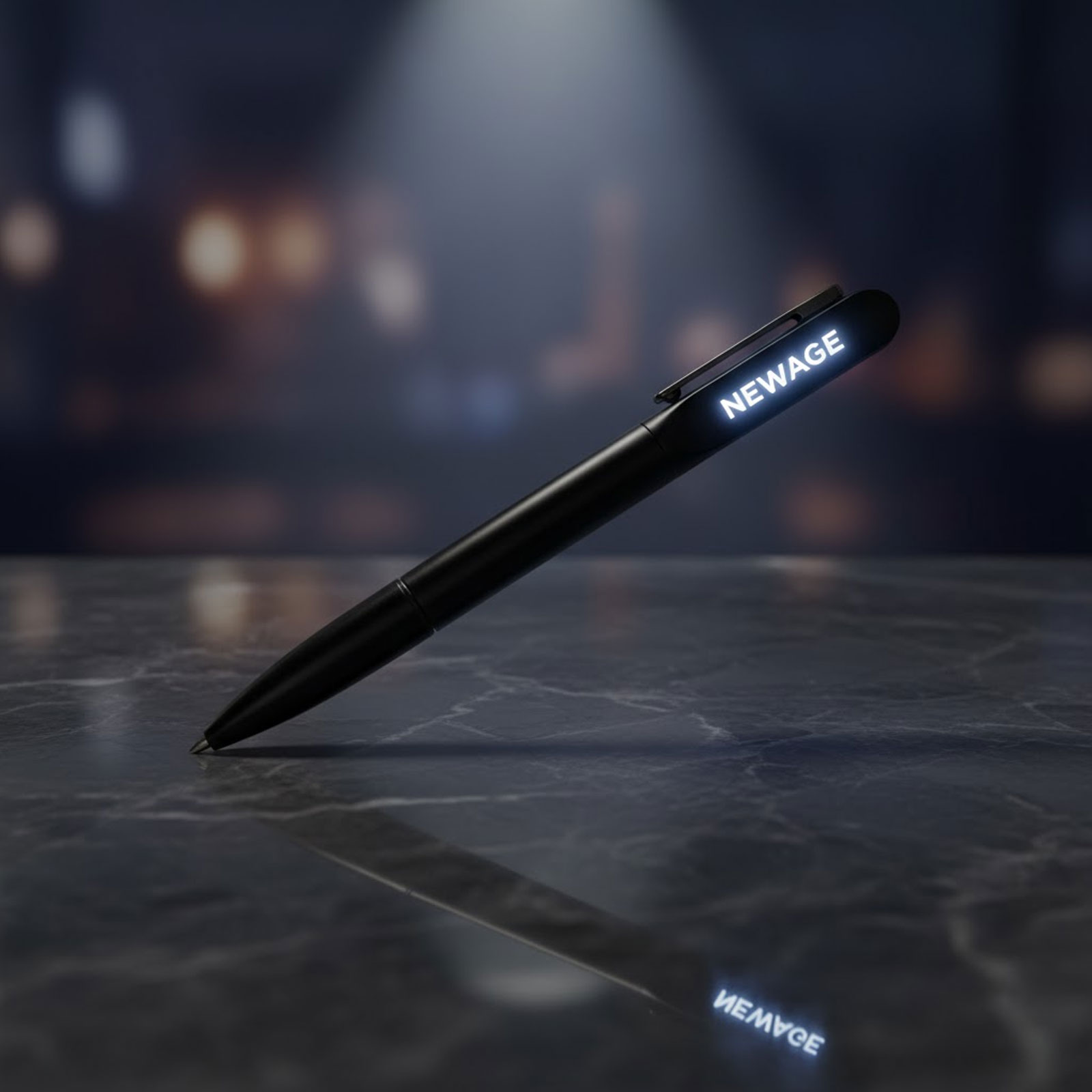 SÖKE SİYAH IŞIKLI METAL TÜKENMEZ KALEM - Görsel 3