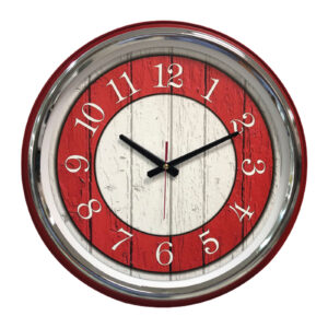 KİBELE201 KIRMIZI METAL KASA DUVAR SAATİ (505 MM)