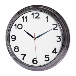 SEZAR401 BEYAZ-FÜME METALİZE ÇERÇEVE DUVAR SAATİ (380 MM)