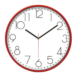 PAN164 KIRMIZI PLASTİK ÇERÇEVE DUVAR SAATİ (380 MM)