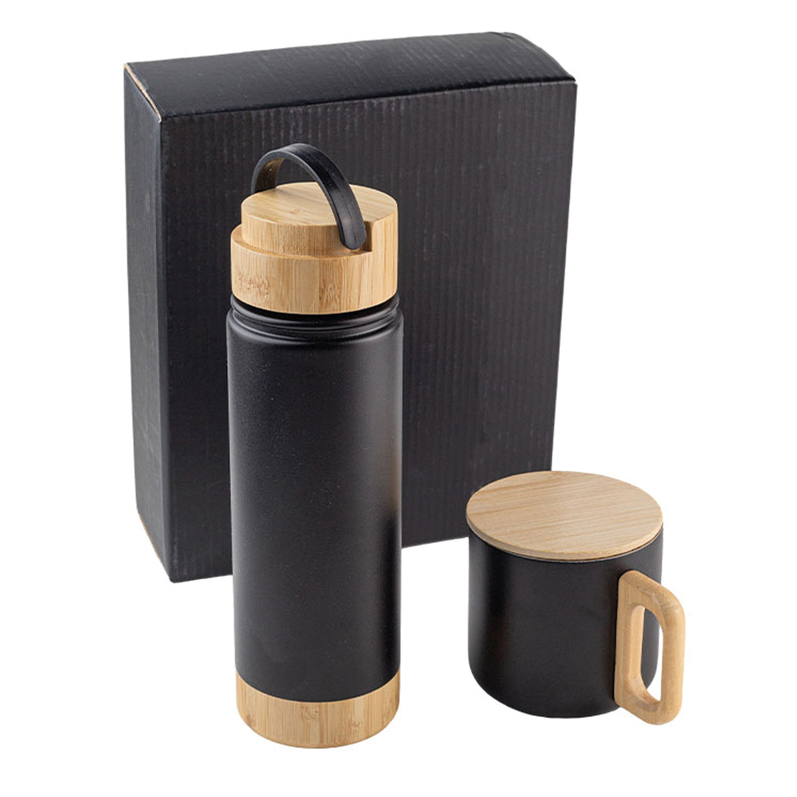 SERENLİ SİYAH 550 ML TERMOS KUPA SETİ - Görsel 2